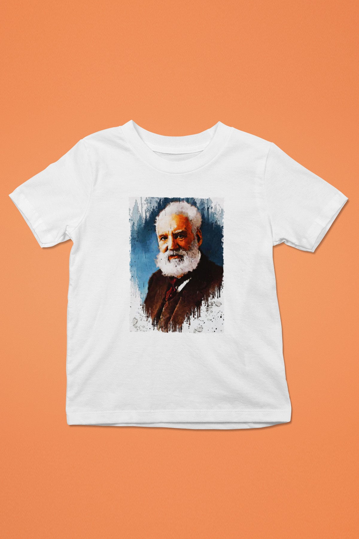 Alexander Graham Bell Baskılı Unisex Beyaz Çocuk Tişörtü - Tshirt