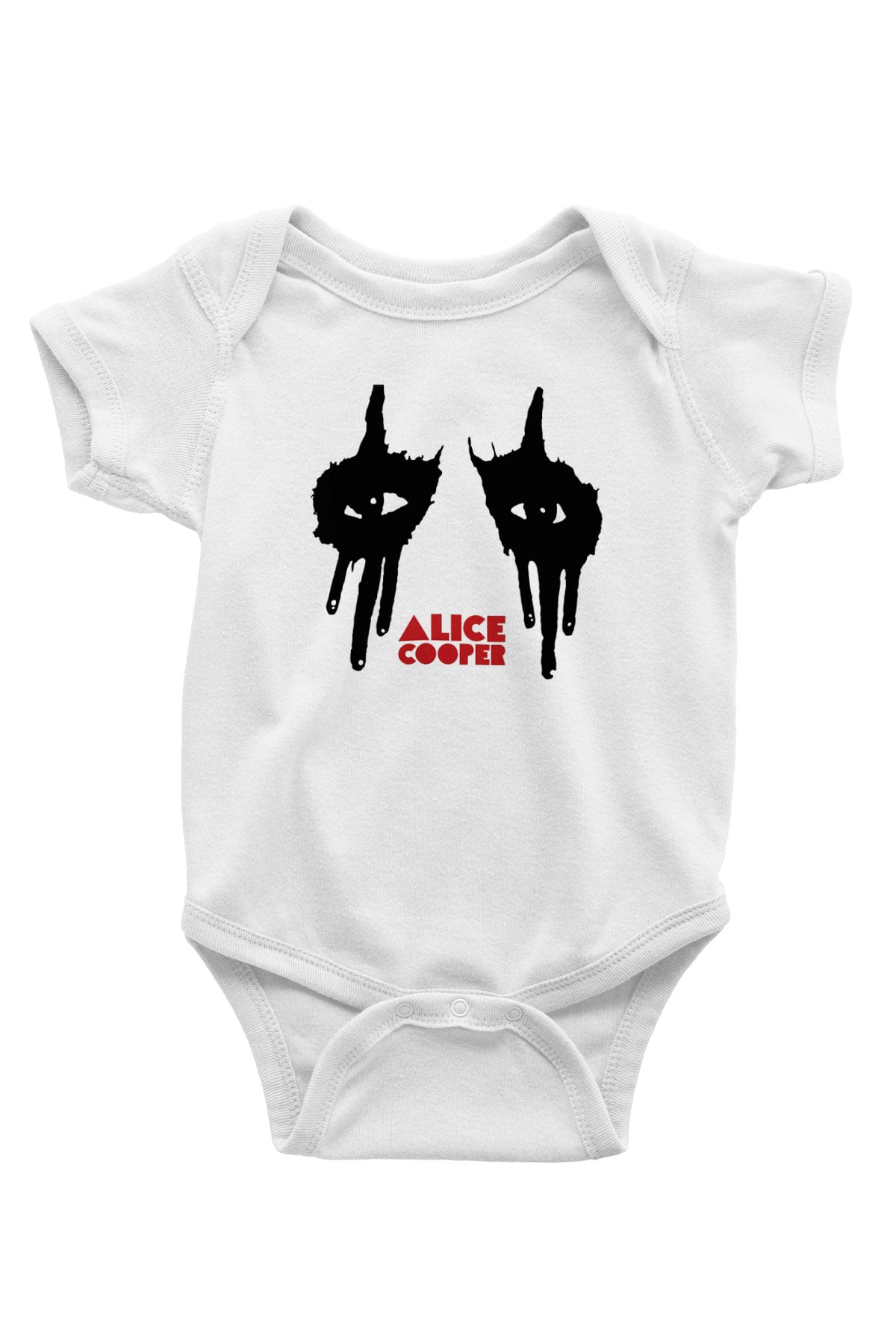 Alice Cooper Baskılı Beyaz Unisex Bebek Body - Zıbın