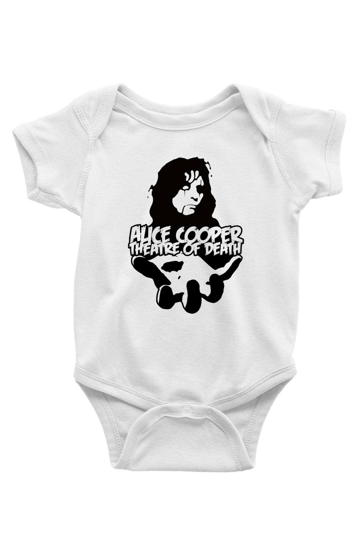 Alice Cooper Baskılı Beyaz Unisex Bebek Body - Zıbın