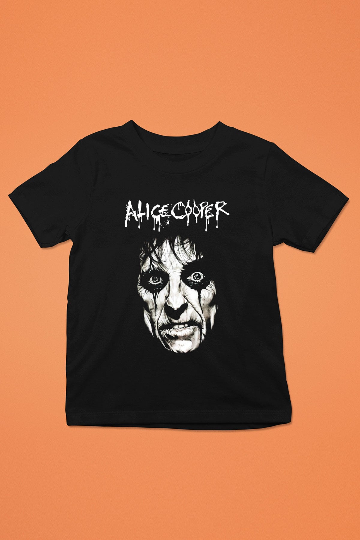 Alice Cooper Baskılı Siyah Unisex Çocuk Tişört