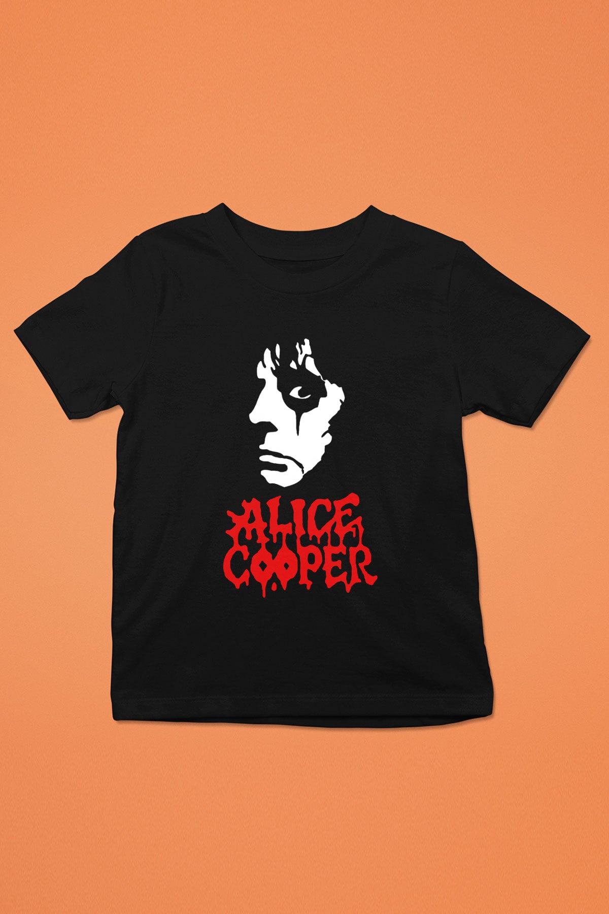 Alice Cooper Baskılı Siyah Unisex Çocuk Tişört