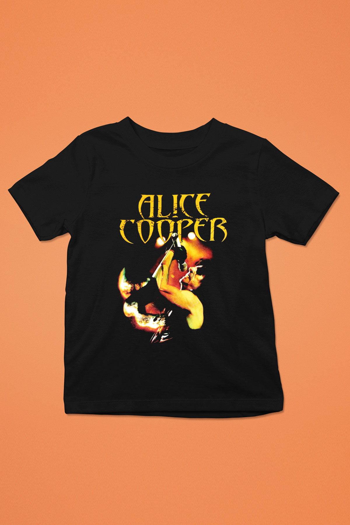 Alice Cooper Baskılı Siyah Unisex Çocuk Tişört
