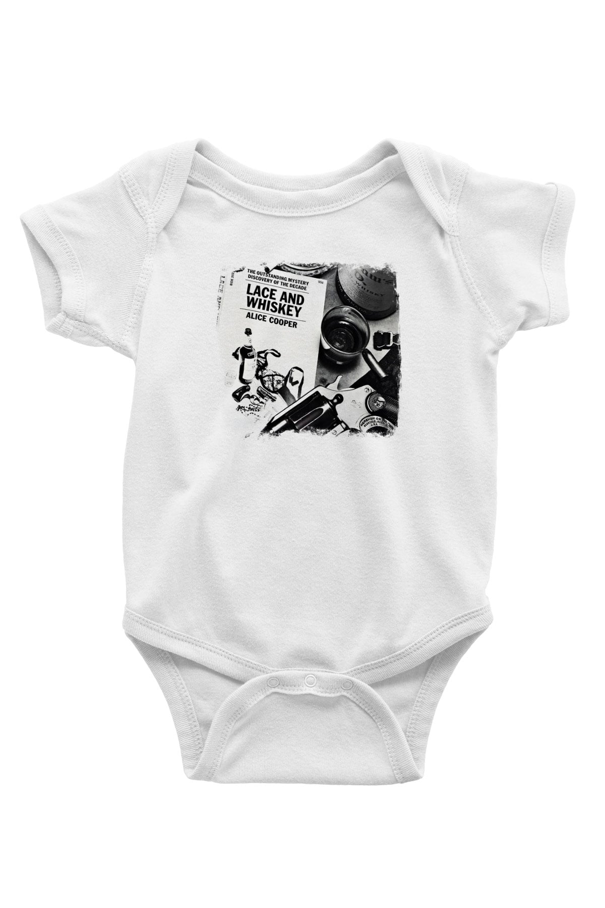 Alice Cooper Baskılı Unisex Beyaz Bebek Body - Zıbın