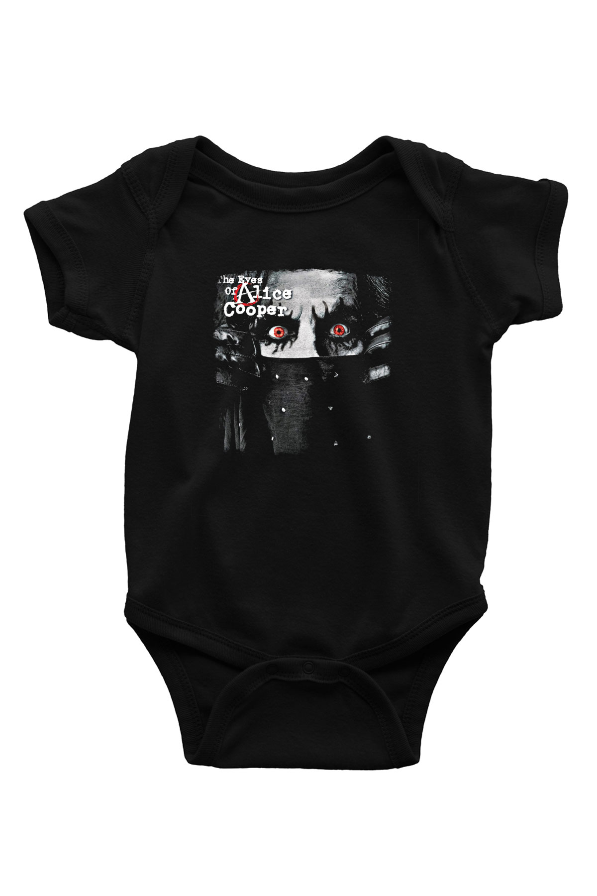 Alice Cooper Baskılı Unisex Siyah Bebek Body - Zıbın