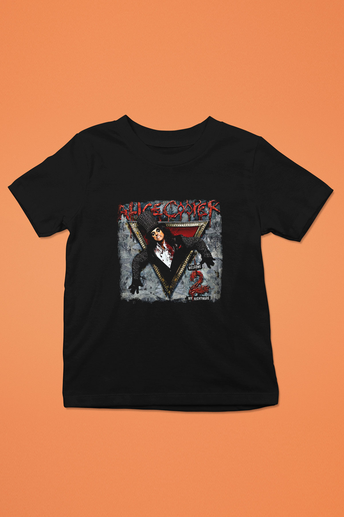 Alice Cooper Baskılı Unisex Siyah Çocuk Tişört