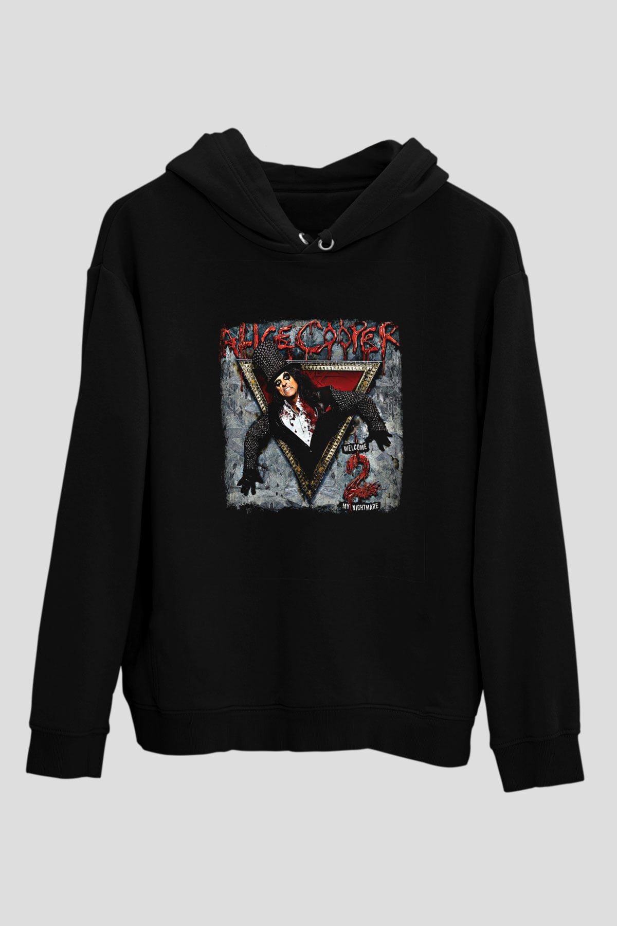 Alice Cooper Baskılı Unisex Siyah Hoodie