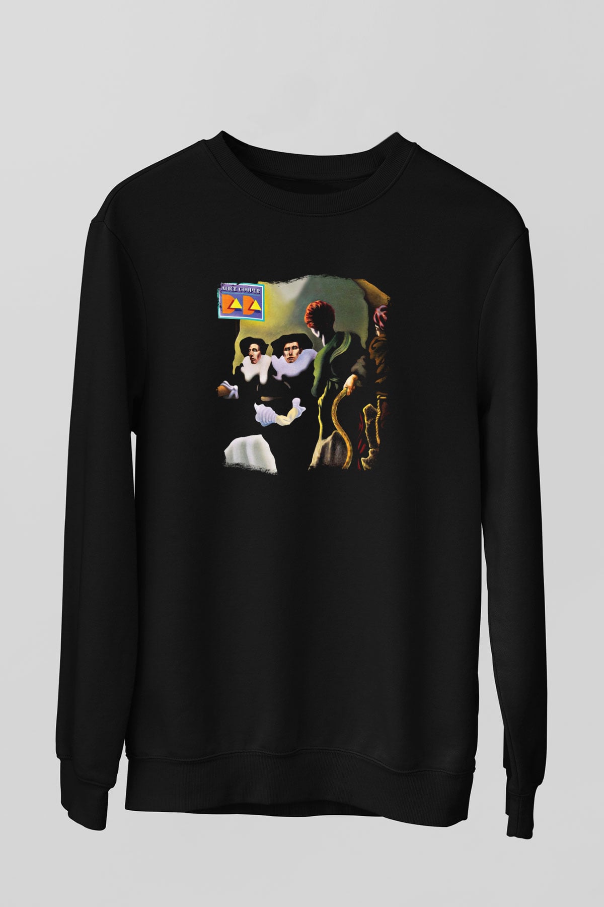 Alice Cooper Baskılı Unisex Siyah Sweatshirt