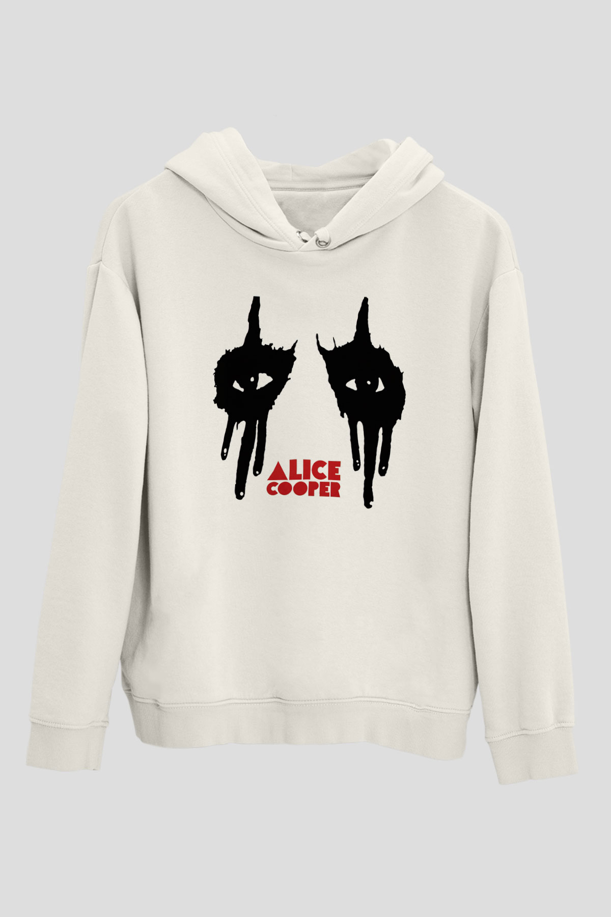 Alice Cooper Beyaz Unisex Kapşonlu Sweatshirt