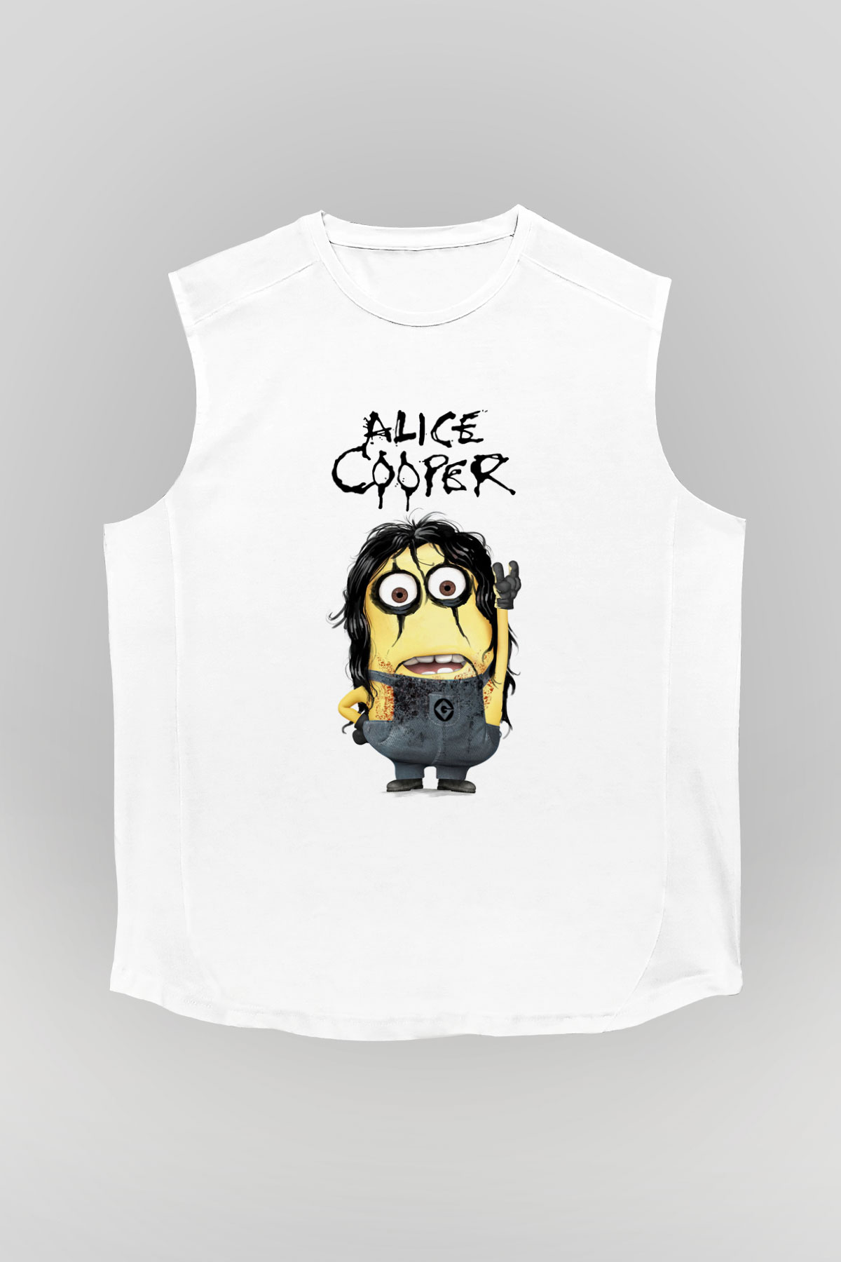 Alice Cooper Beyaz Unisex Kolsuz Tişört