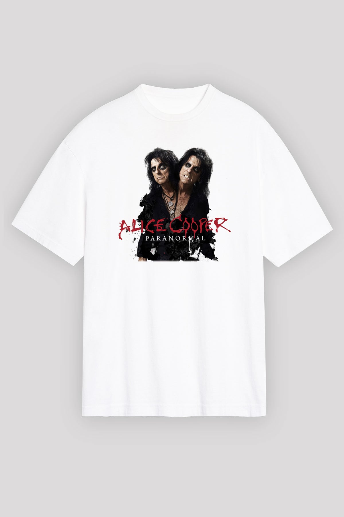 Alice Cooper Beyaz Unisex Oversize Tişört T-Shirt