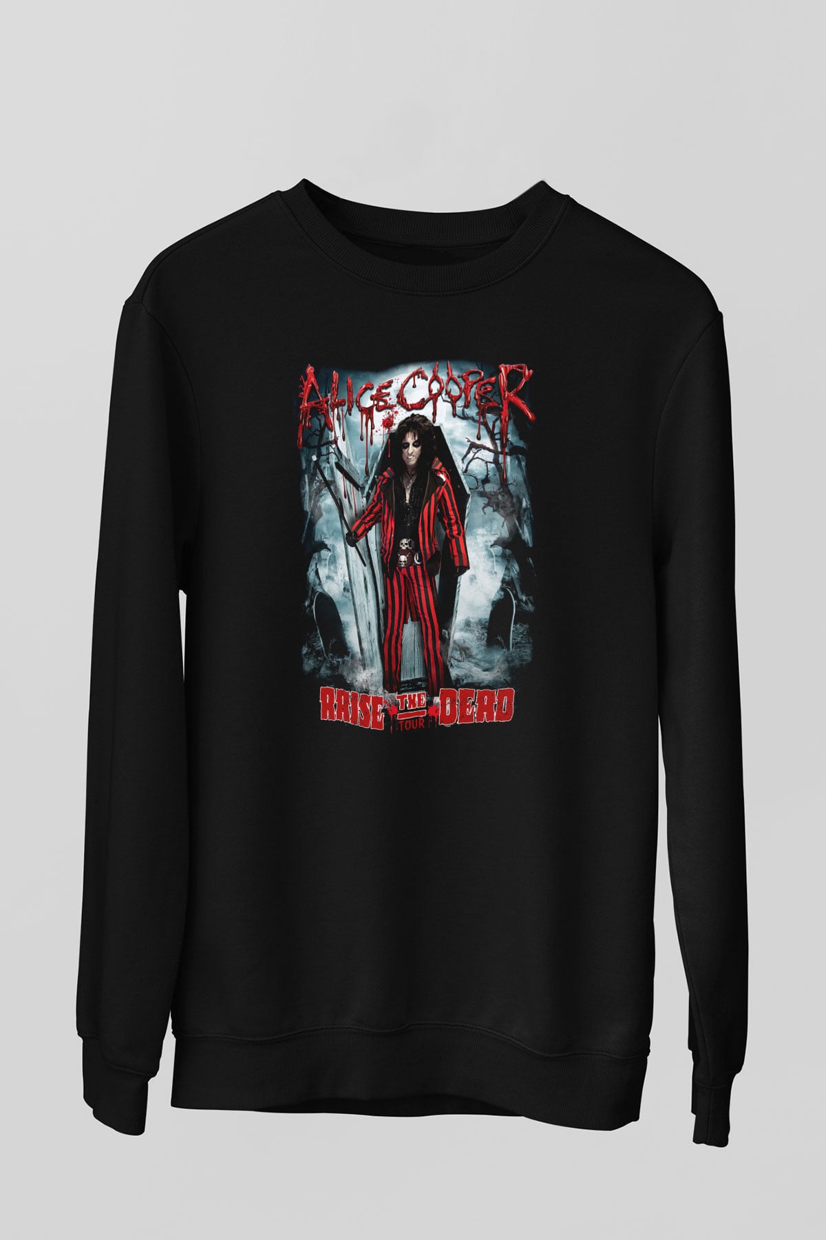 Alice Cooper Siyah Unisex Sweatshirt