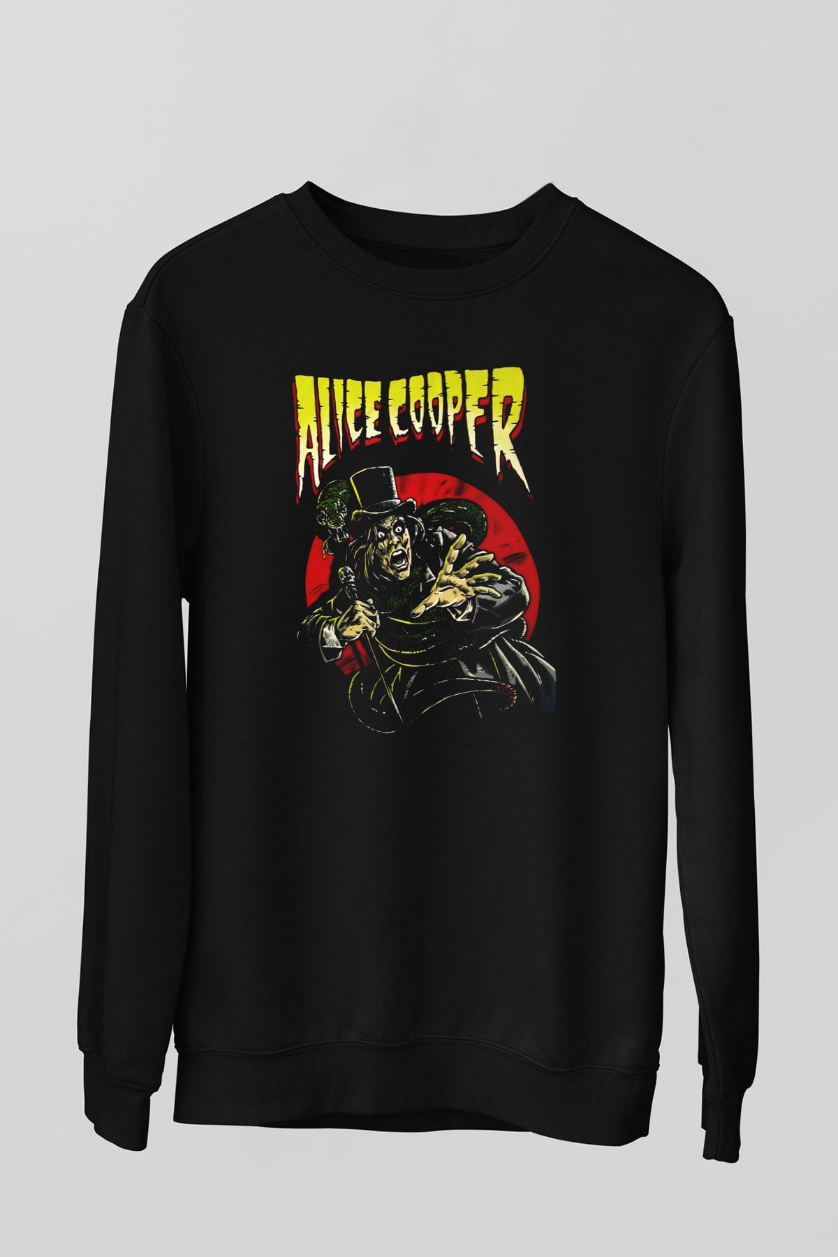 Alice Cooper Siyah Unisex Sweatshirt