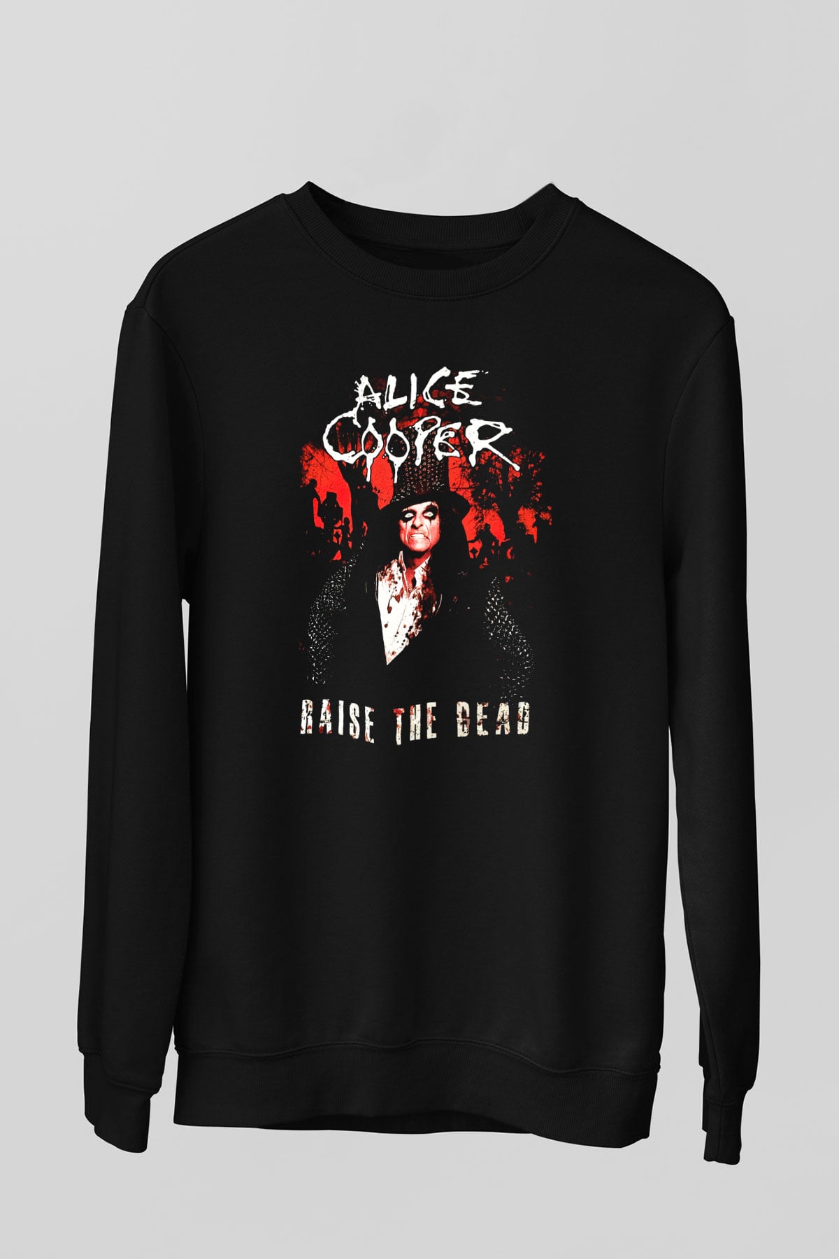 Alice Cooper Siyah Unisex Sweatshirt