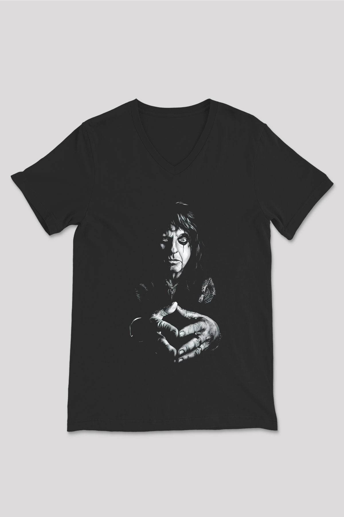 Alice Cooper Siyah Unisex V Yaka Tişört