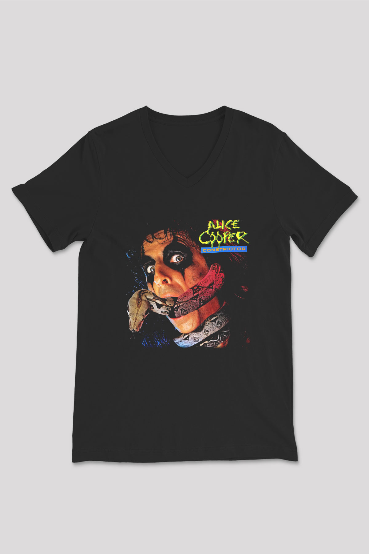 Alice Cooper Siyah Unisex V Yaka Tişört T-Shirt