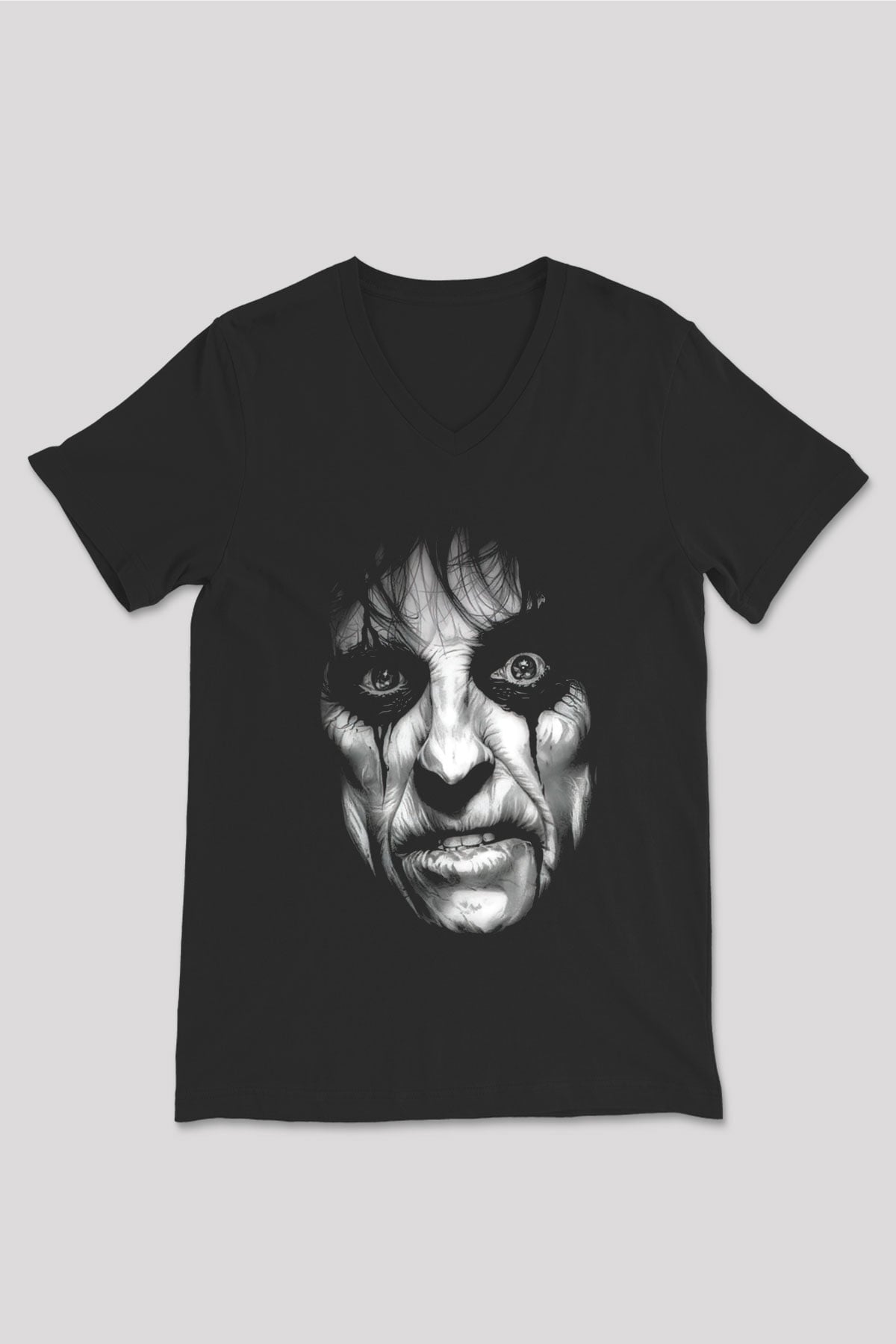 Alice Cooper Siyah Unisex V Yaka Tişört