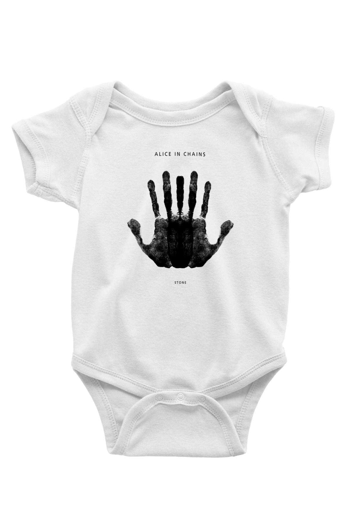 Alice in Chains Baskılı Unisex Beyaz Bebek Body - Zıbın