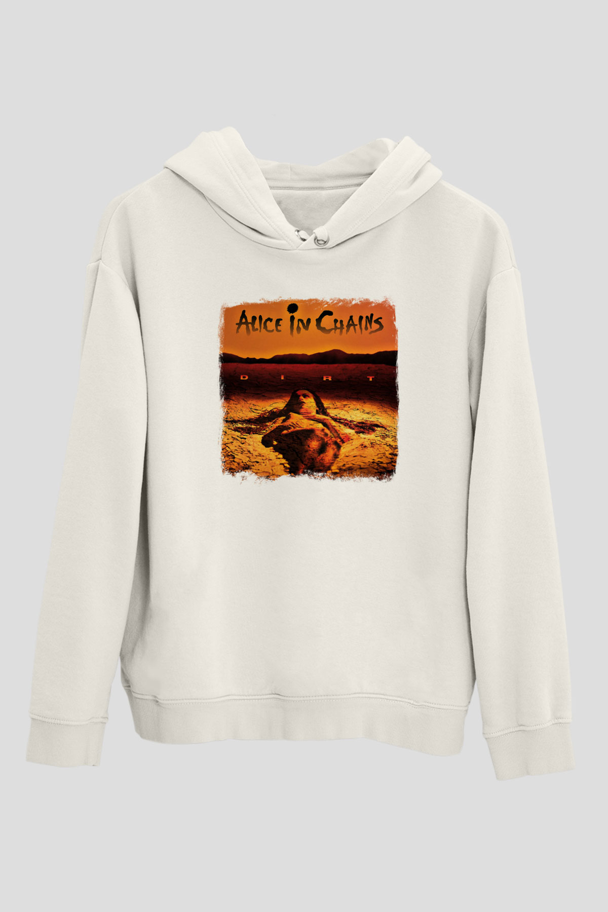 Alice in Chains Baskılı Unisex Beyaz Hoodie