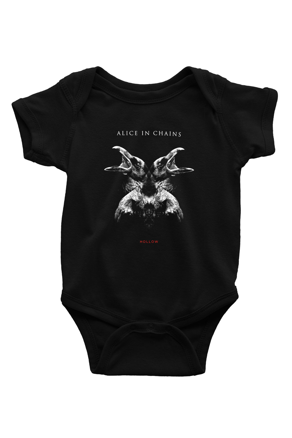 Alice in Chains Baskılı Unisex Siyah Bebek Body - Zıbın