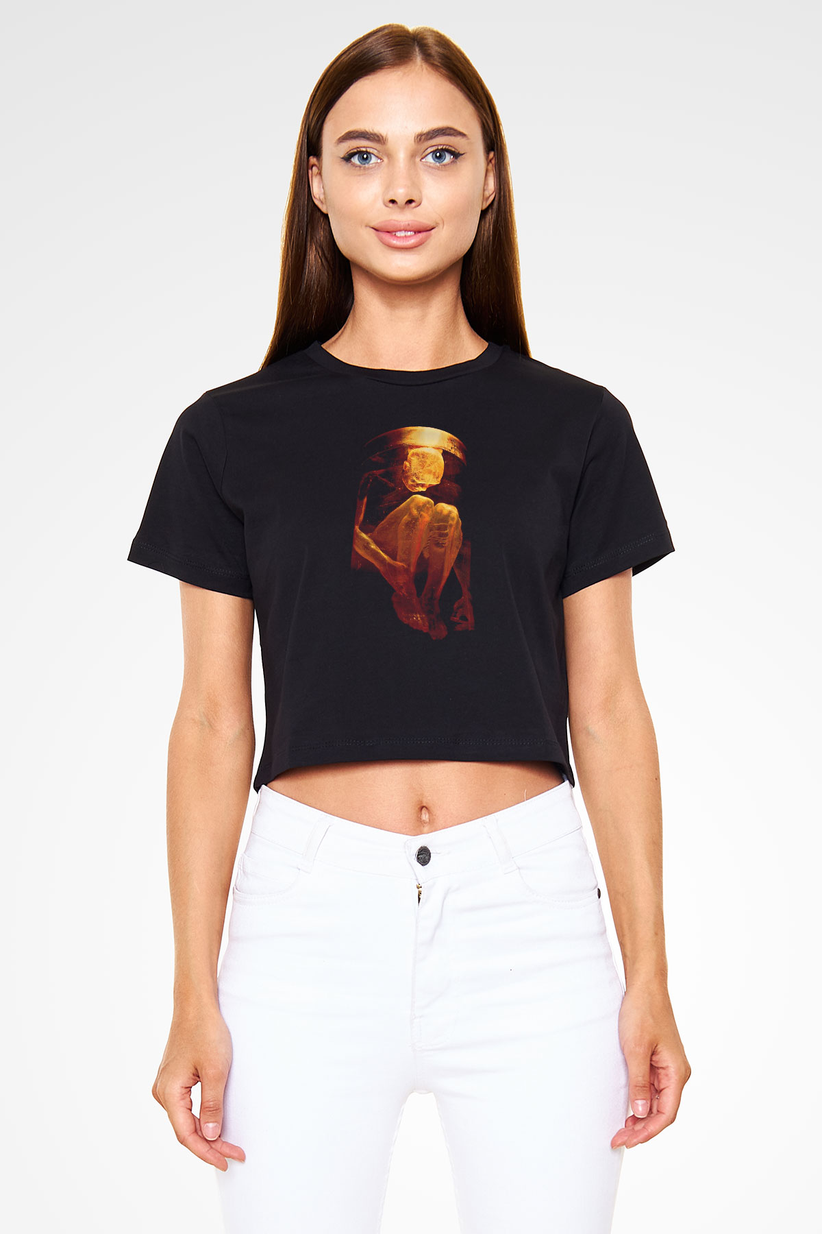 Alice in Chains Baskılı Unisex Siyah Crop Top Tişört