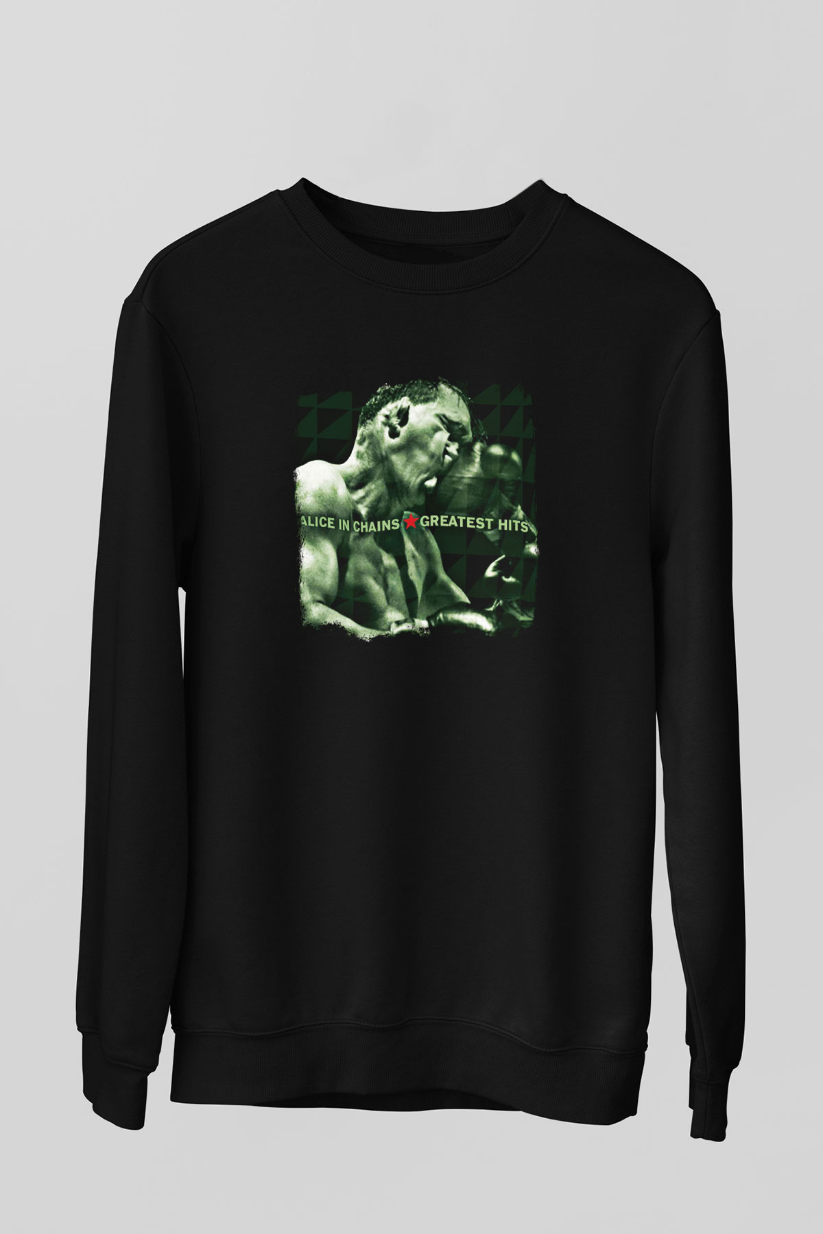 Alice in Chains Baskılı Unisex Siyah Sweatshirt
