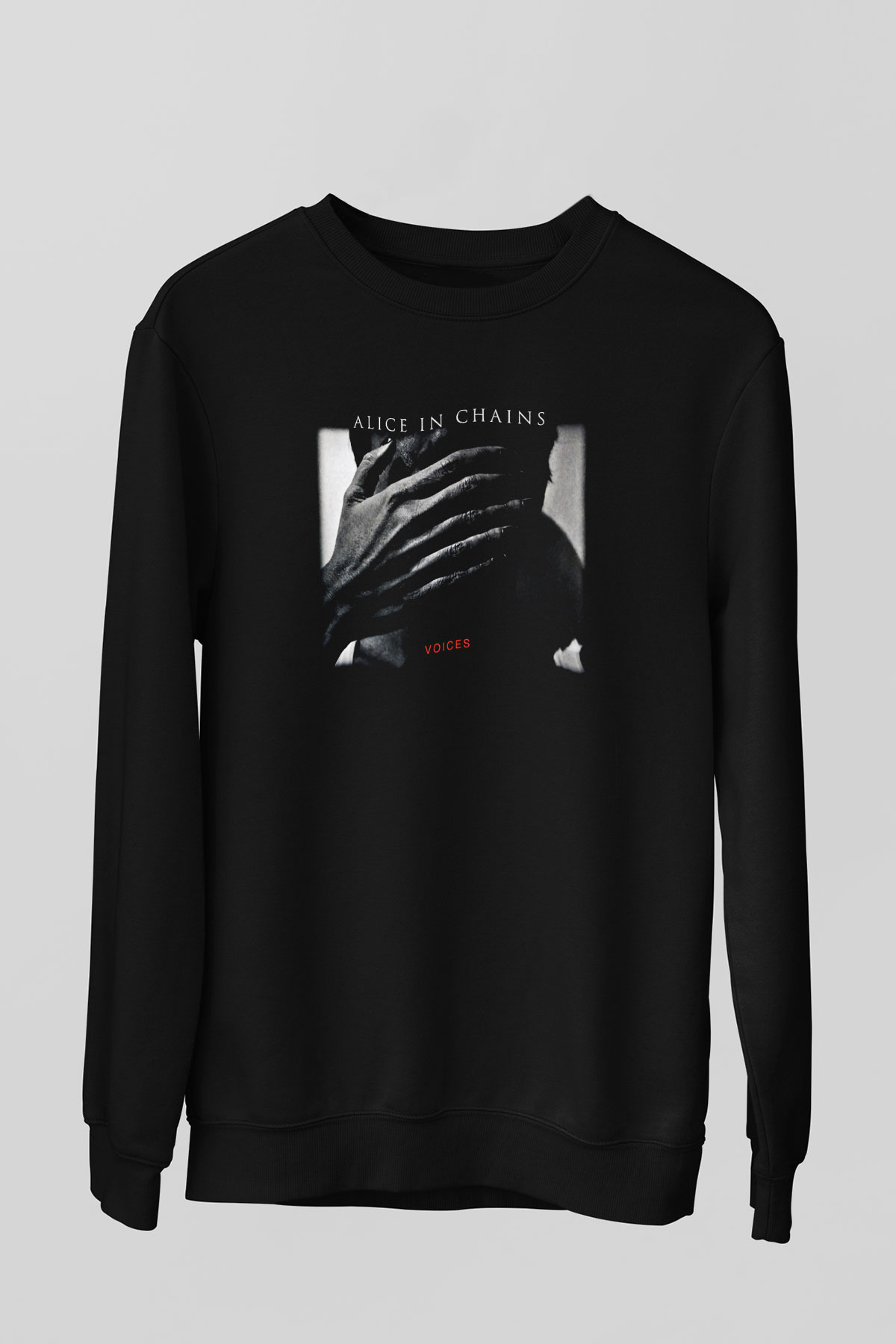 Alice in Chains Baskılı Unisex Siyah Sweatshirt