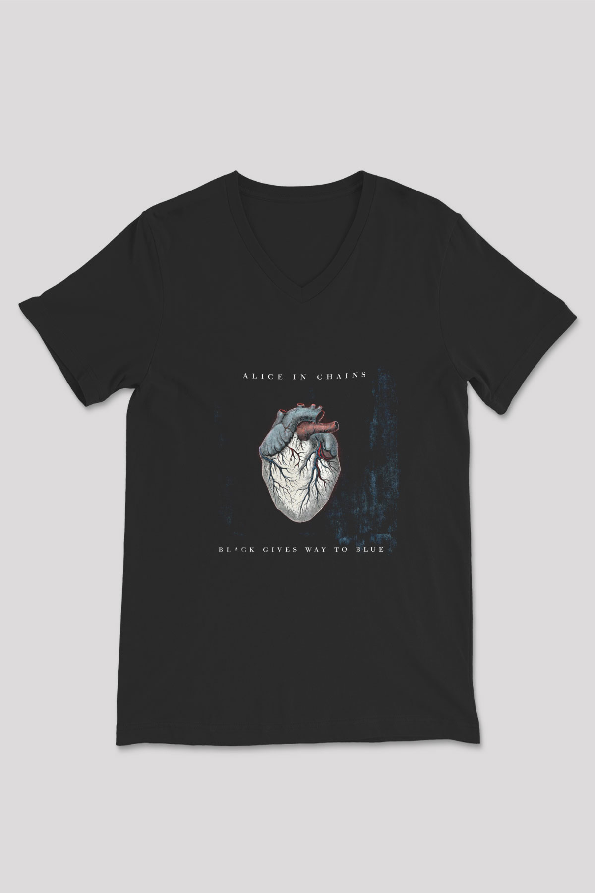 Alice in Chains Baskılı Unisex Siyah V Yaka Tişört