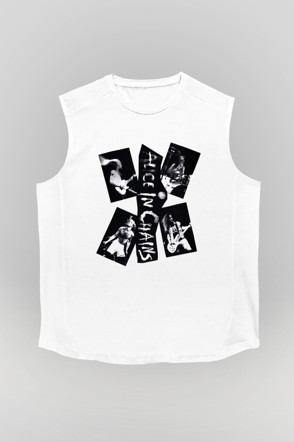 Alice in Chains Beyaz Unisex Kolsuz Tişört