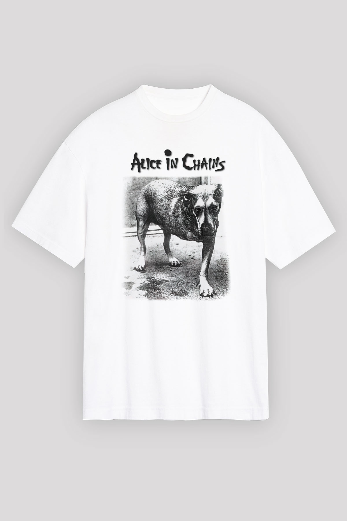 Alice in Chains Beyaz Unisex Oversize Tişört T-Shirt