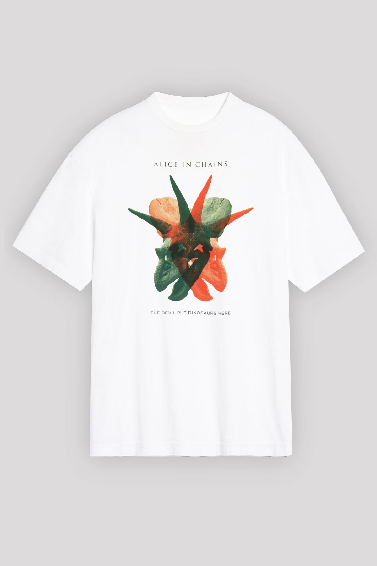 Alice in Chains Beyaz Unisex Oversize Tişört T-Shirt