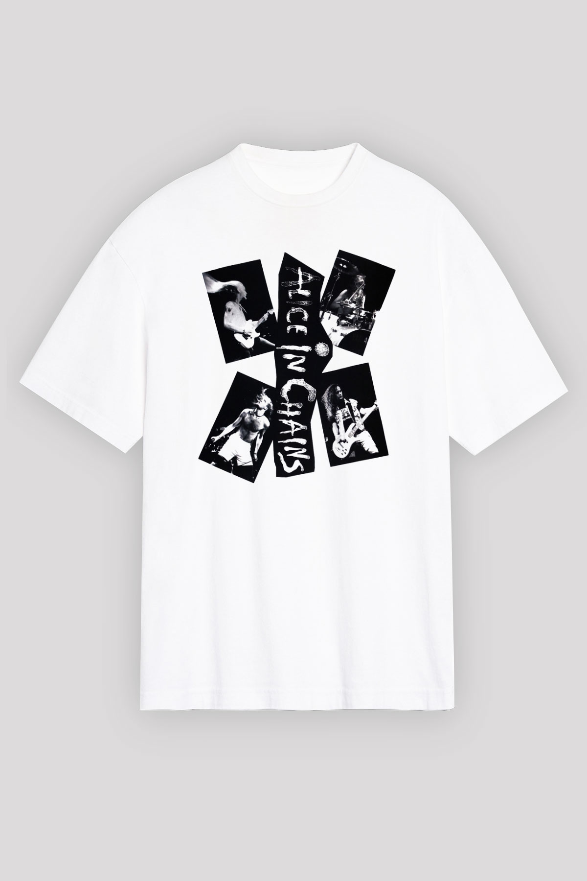 Alice in Chains Beyaz Unisex Oversize Tişört T-Shirt