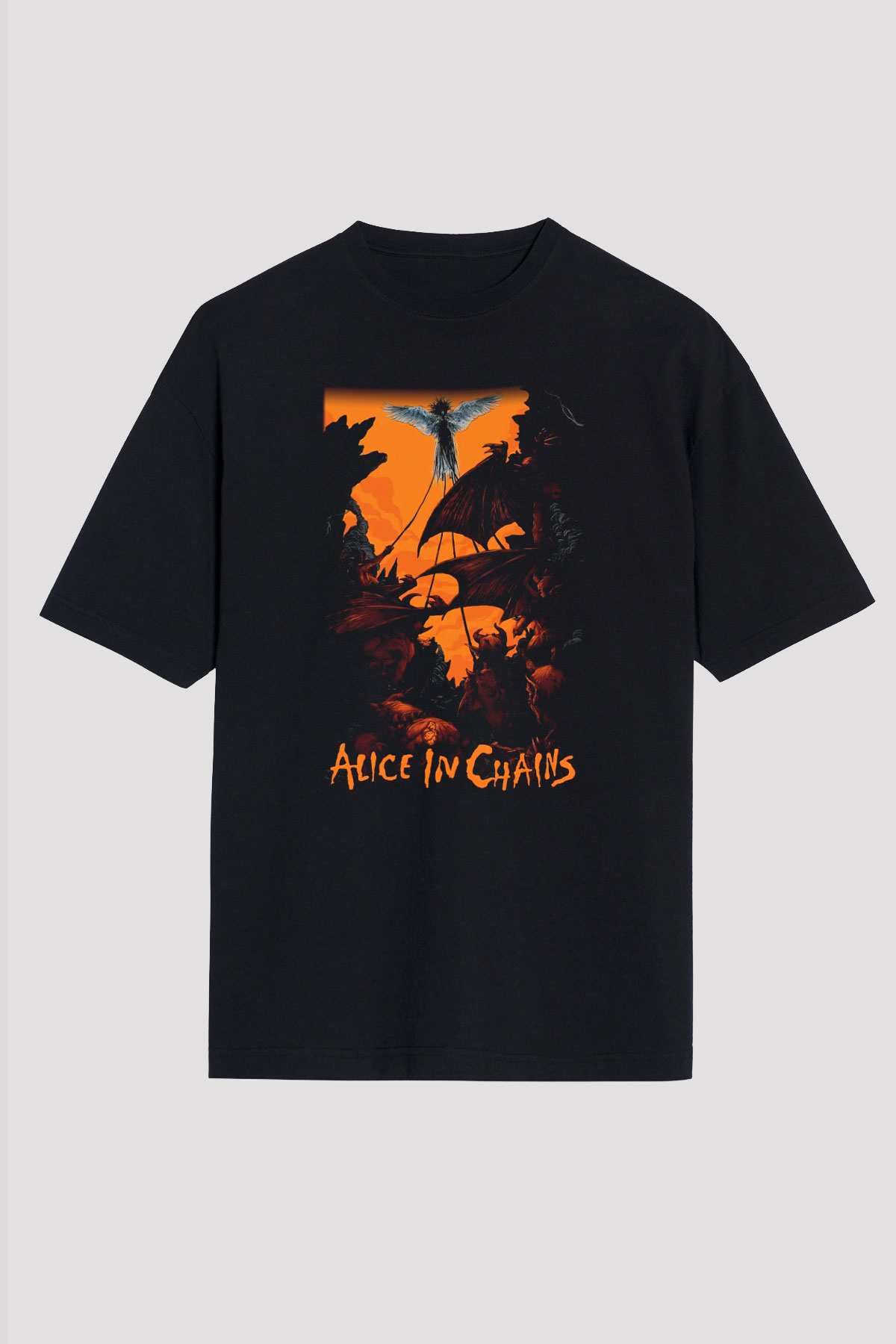 Alice in Chains Siyah Unisex Oversize Tişört T-Shirt