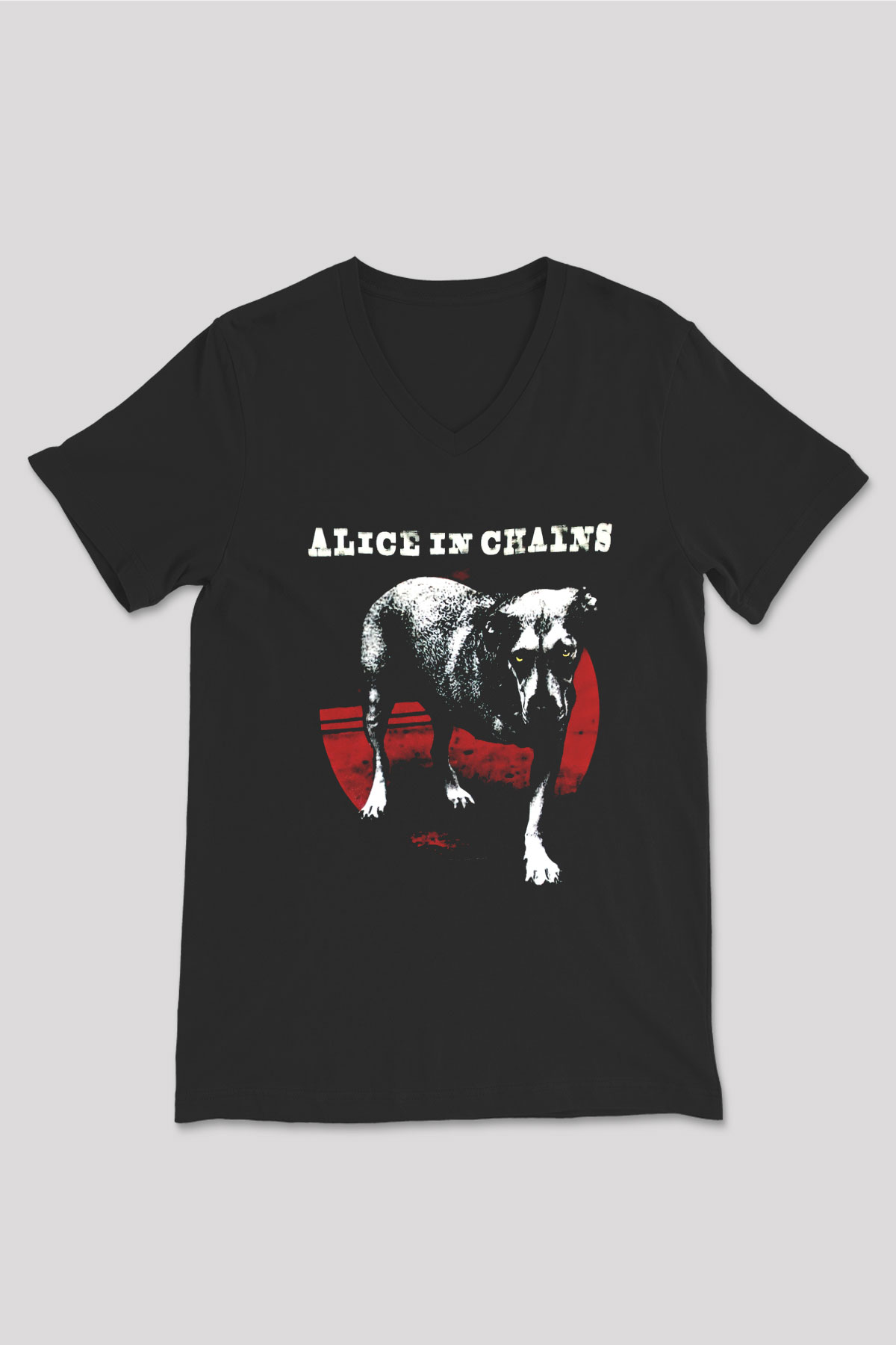 Alice in Chains Siyah Unisex V Yaka Tişört