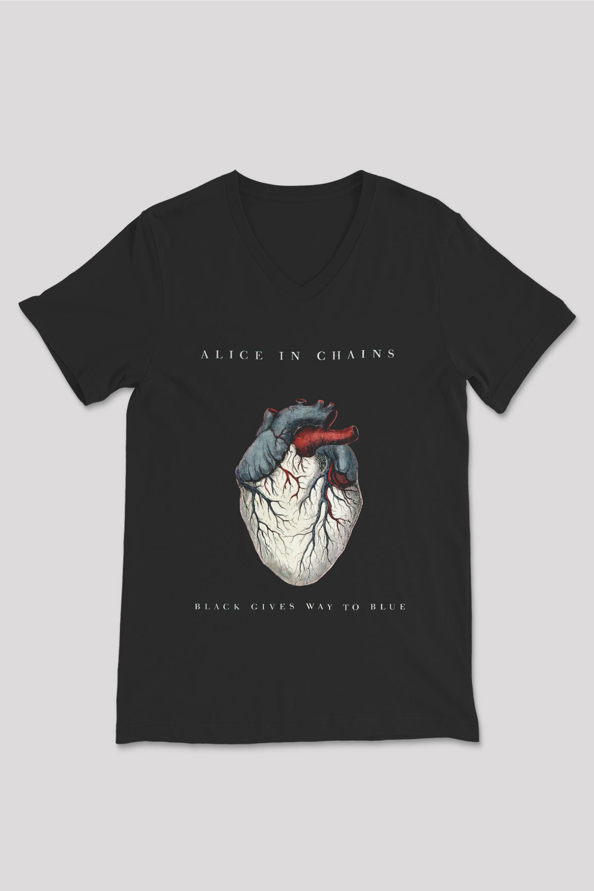 Alice in Chains Siyah Unisex V Yaka Tişört T-Shirt