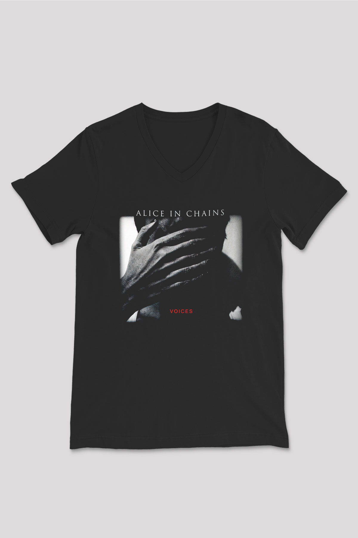 Alice in Chains Siyah Unisex V Yaka Tişört T-Shirt