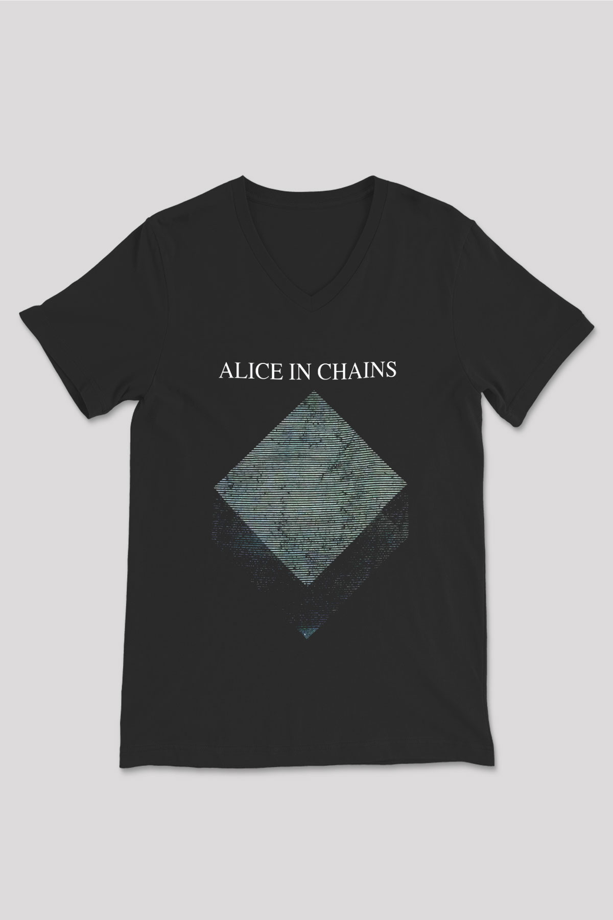 Alice in Chains Siyah Unisex V Yaka Tişört T-Shirt
