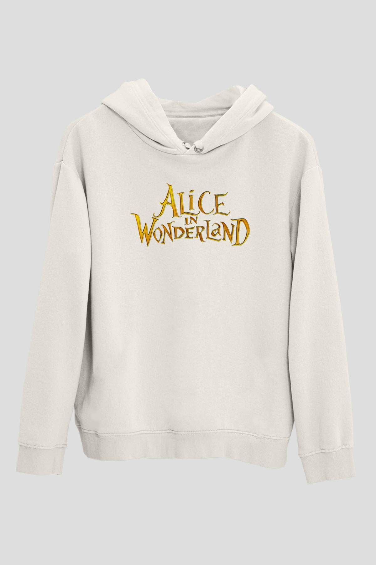 Alice in Wonderland Beyaz Unisex Hoodie