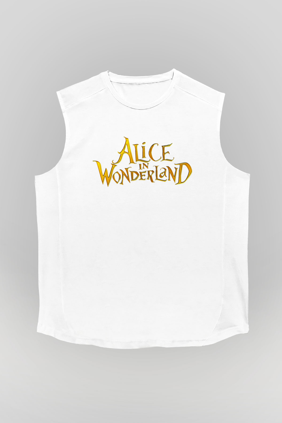 Alice in Wonderland Beyaz Unisex Kolsuz Tişört