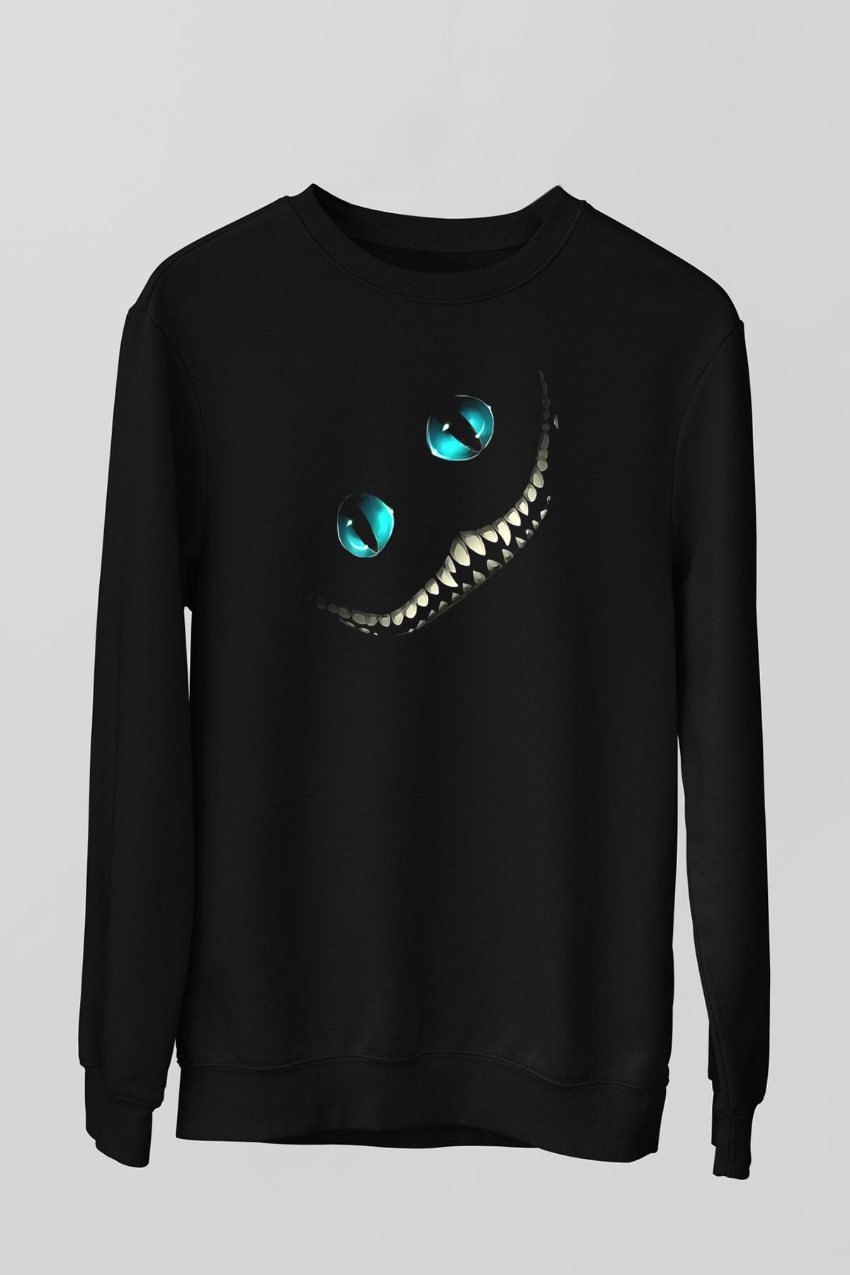 Alice in Wonderland Siyah Unisex Sweatshirt