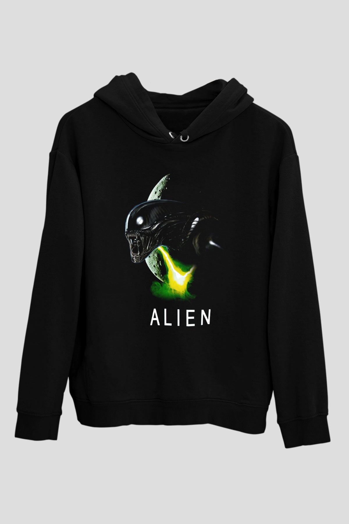 Alien Siyah Unisex Hoodie