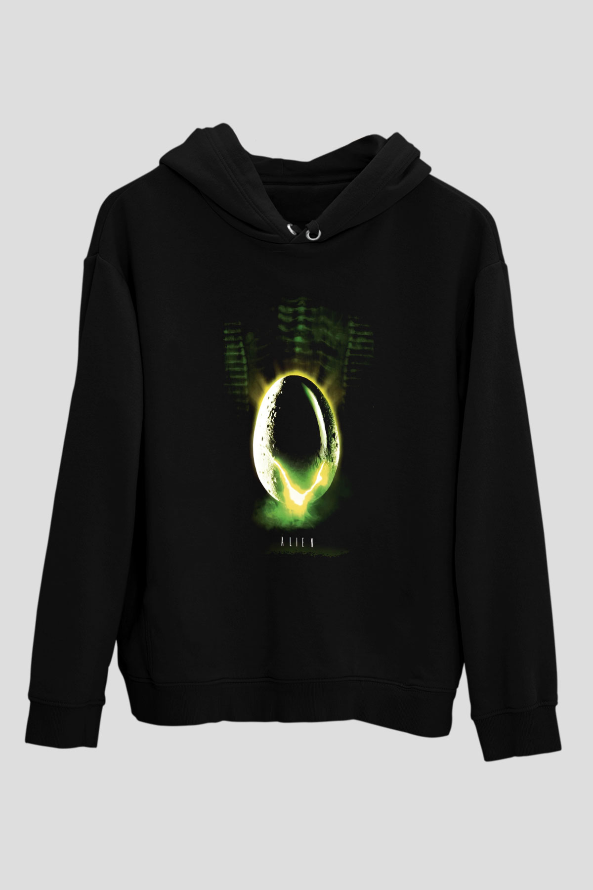 Alien Siyah Unisex Hoodie