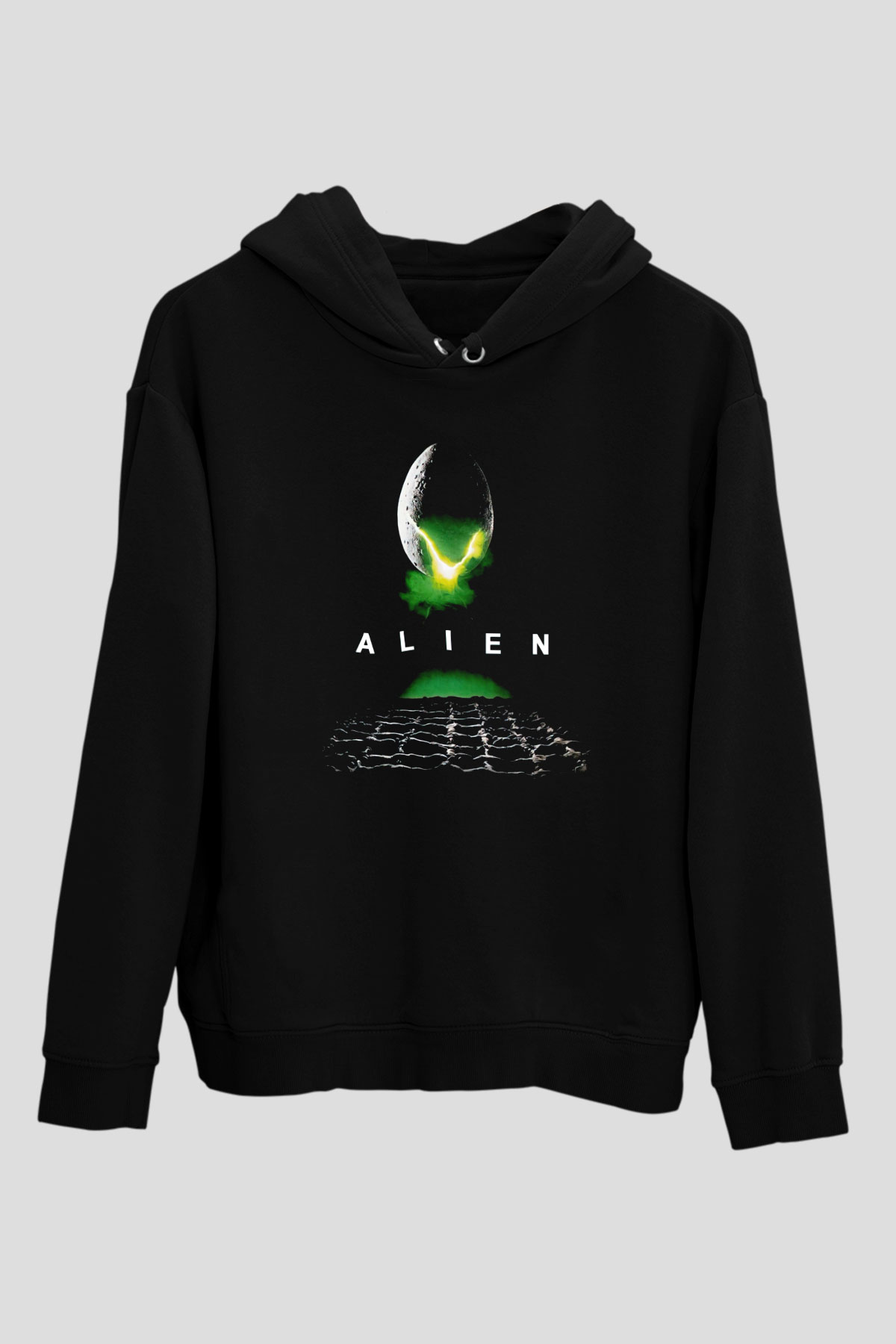 Alien Siyah Unisex Hoodie