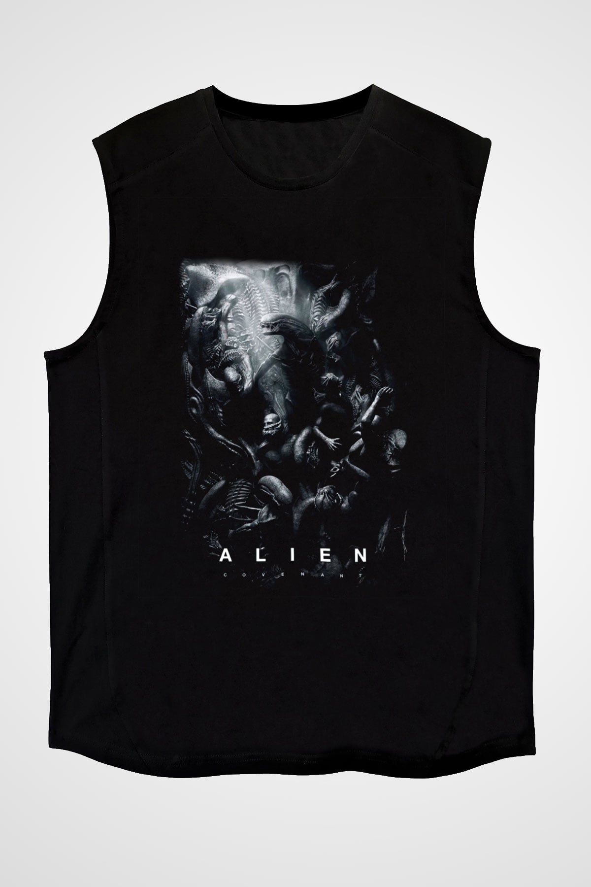 Alien Siyah Unisex Kolsuz Tişört