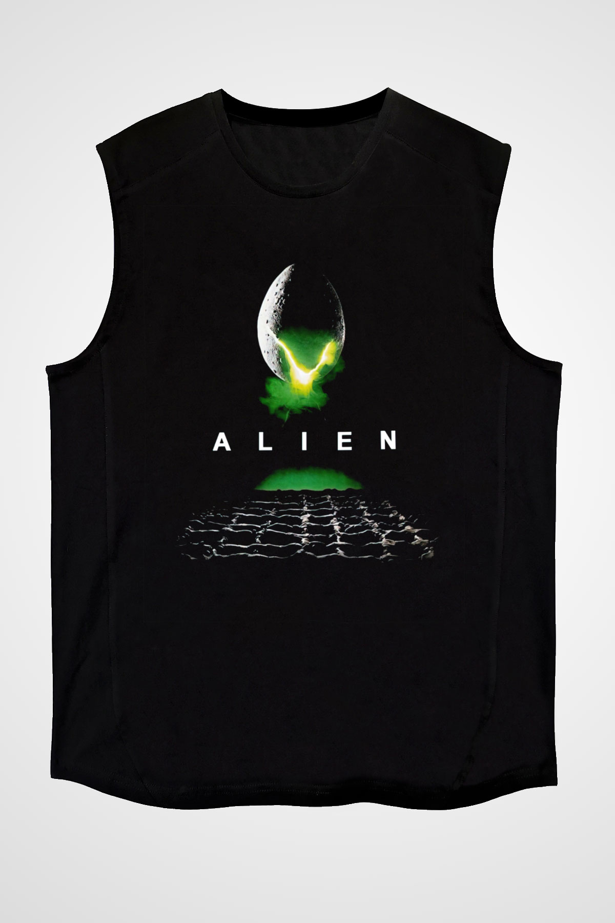 Alien Siyah Unisex Kolsuz Tişört