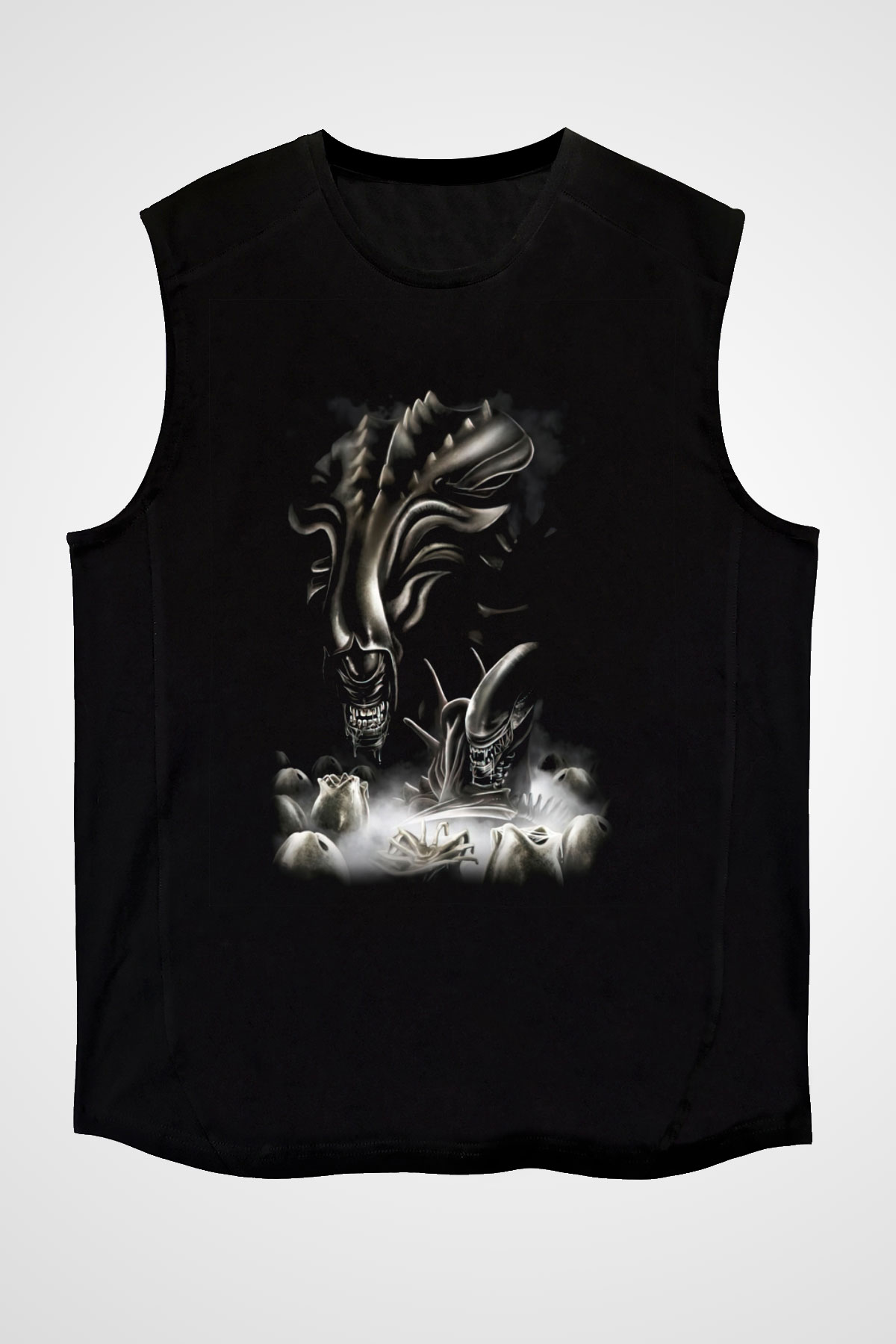 Alien Siyah Unisex Kolsuz Tişört