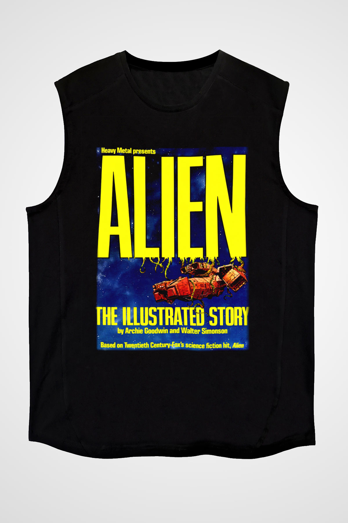 Alien Siyah Unisex Kolsuz Tişört