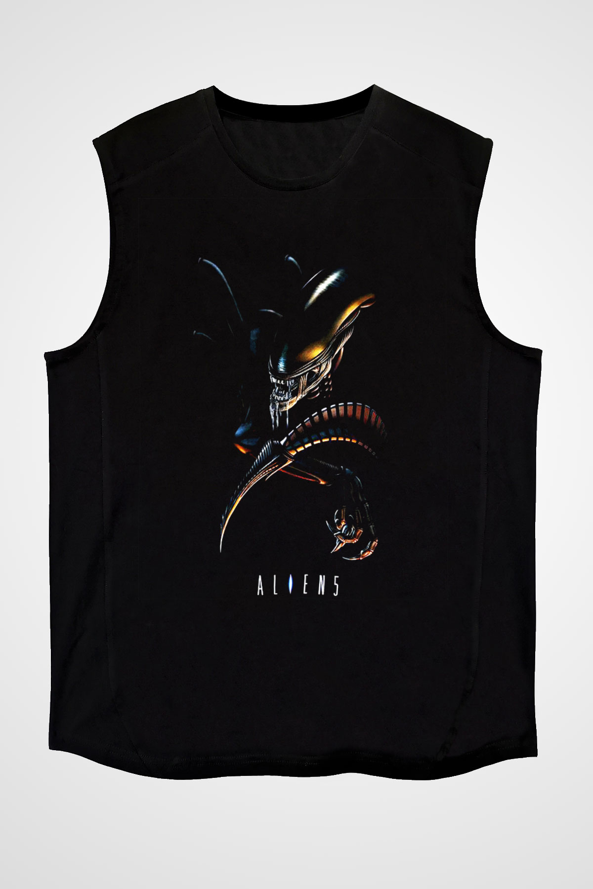 Alien Siyah Unisex Kolsuz Tişört