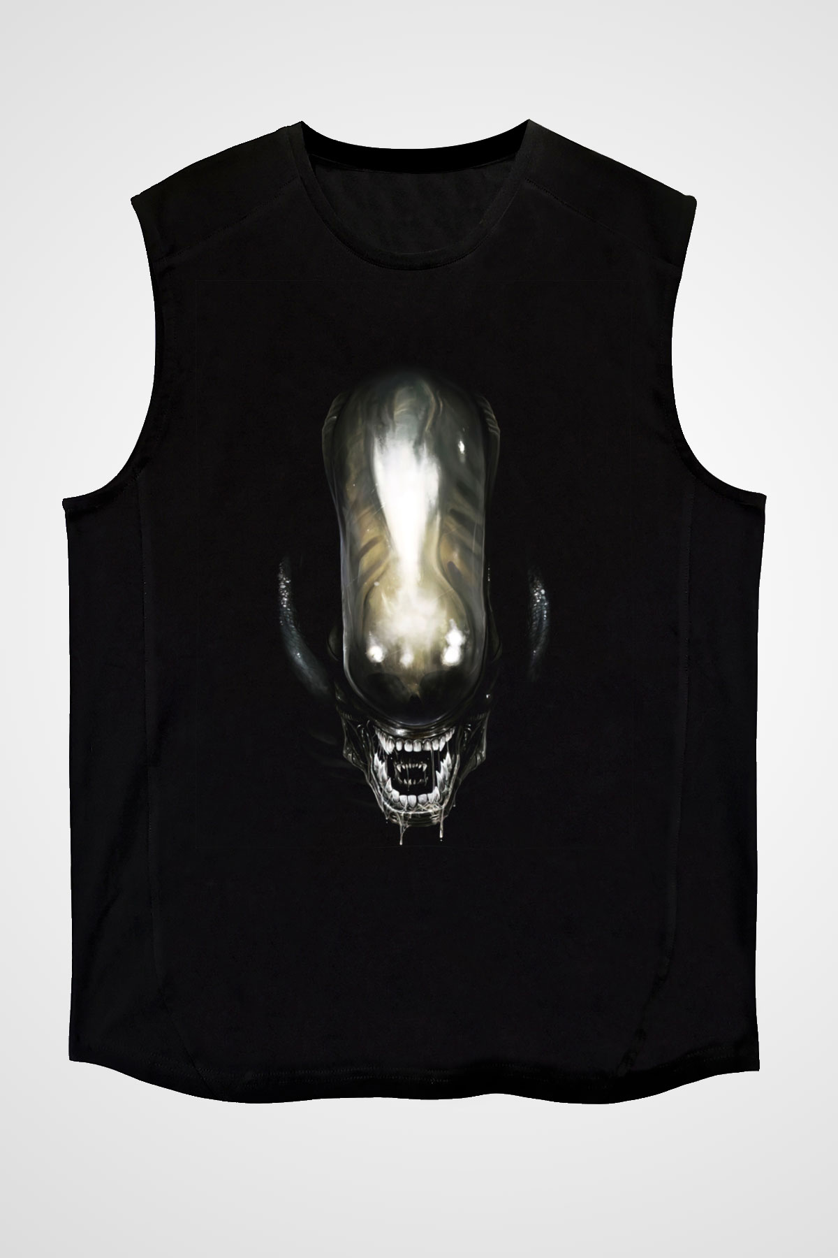 Alien Siyah Unisex Kolsuz Tişört