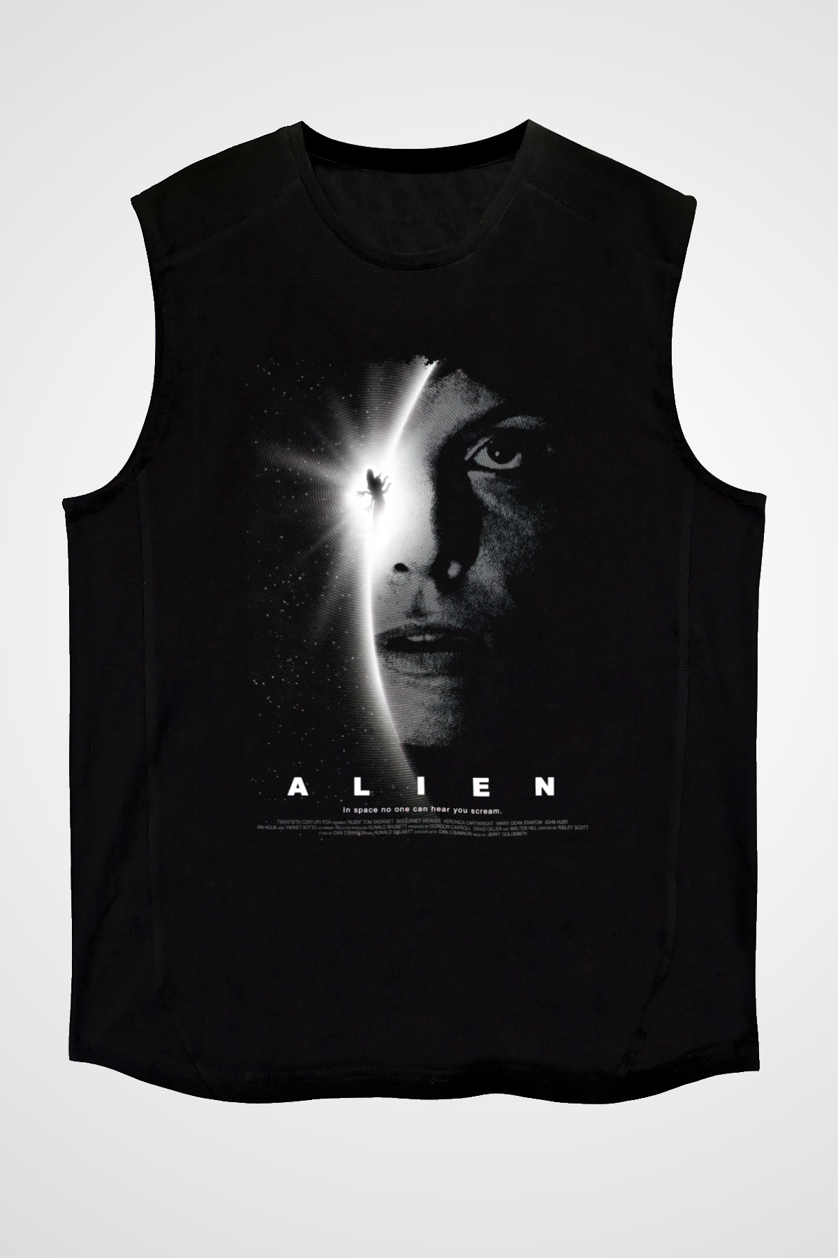 Alien Siyah Unisex Kolsuz Tişört