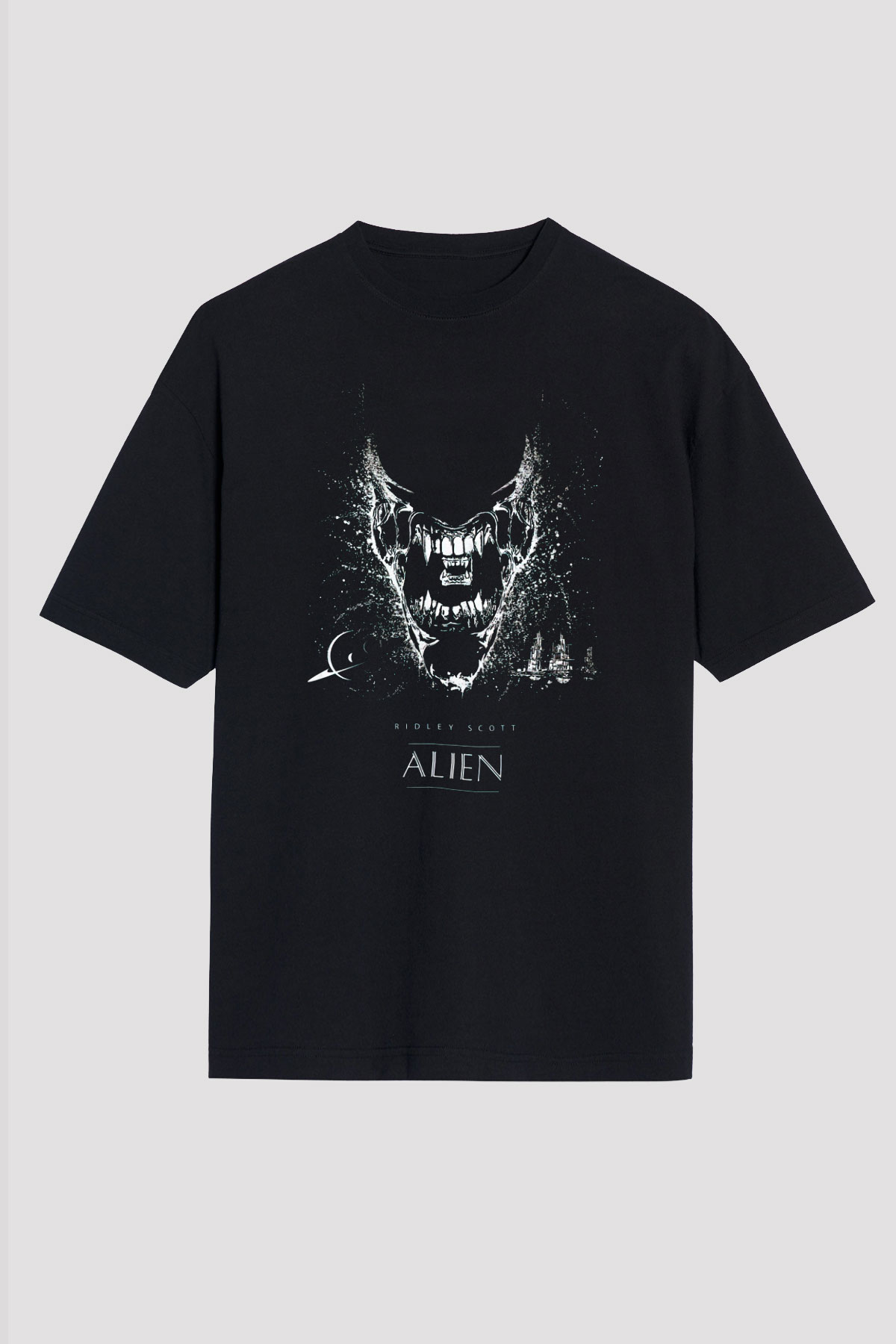 Alien Siyah Unisex Oversize Tişört